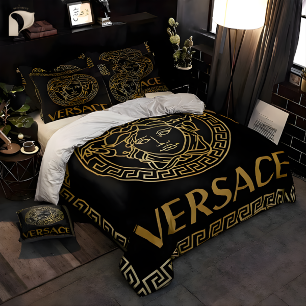 Black And Gold Versace Brands Bedding Sets Sheets Bed  Blankets Covers Duvet Bedroom Idea