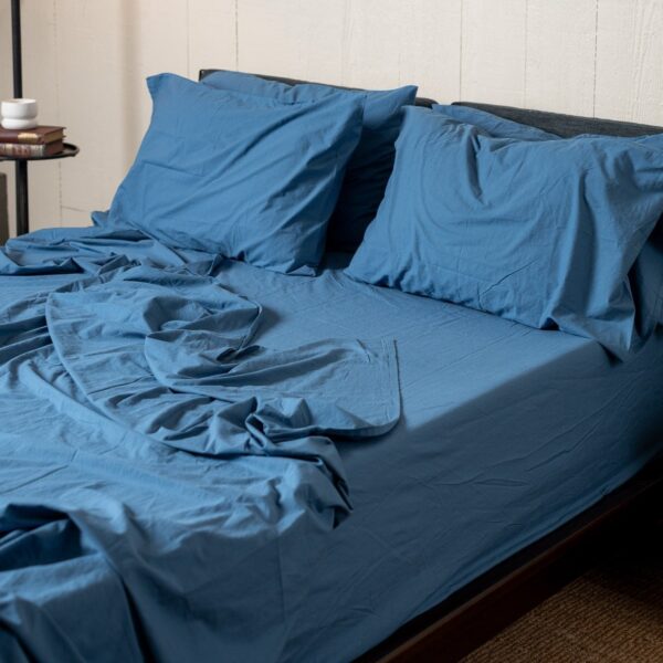 Crinkle Percale Organic Cotton Sheet Set + Pillowcases