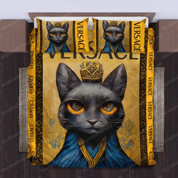 Black Cat Versace Logo Type 1581 Bedding Sets Bed  Covers Luxury Ideas Premium Fashion Brand Duvet Hyperbeast Bedroom Blankets Sheets
