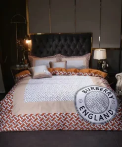 Burberry Logo Type 1200 Bedding Sets Bed  Sheets Luxury Ideas Premium Fashion Brand Blankets Hyperbeast Bedroom Duvet Covers Bedclothes