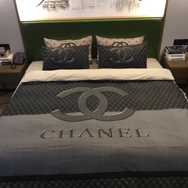 Chanel Dark Bedding 3D Printed Bedding Sets Quilt Sets Duvet Cover Luxury Brand Bedding Decor Bedroom Sets Best Luxury Bedding Sets