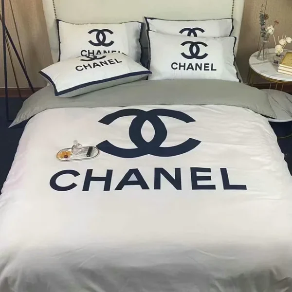Chanel Logo Bedding 3D Printed Bedding Sets Quilt Sets Duvet Cover Luxury Brand Bedding Decor Bedroom Sets Best Luxury Bedding Sets