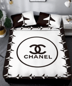 Coco Chanel Black And White Air Plane Bedding Set