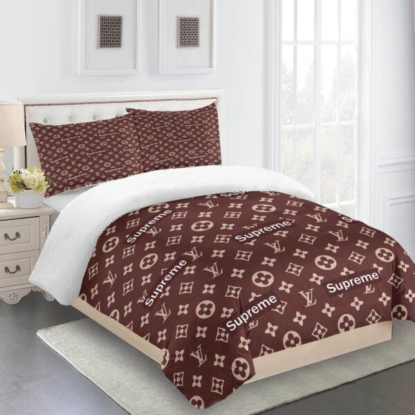 Comforter Sets Brown Supreme Logo Full Louis Vuitton Bedding Set Home Decoration Bedding Sets