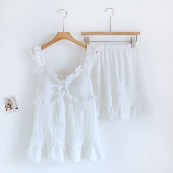 Alternative view of Sweet Ruffle Shorts Pajama Set / Blue