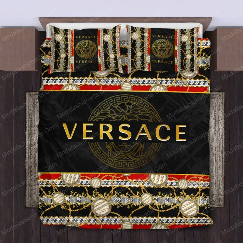 Versace Logo Type 1859 Bedding Sets Covers Luxury Ideas Premium Fashion Brand Hyperbeast Bedroom Bed  Duvet Sheets Blankets